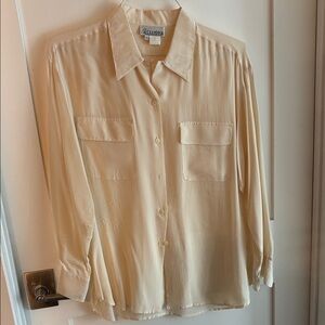 Alexandra Cream Silk Button-Up Blouse